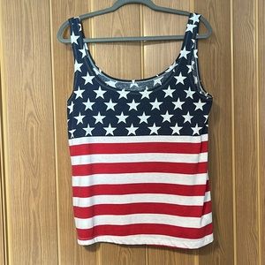 Old Navy women’s size large flag motif tank top.